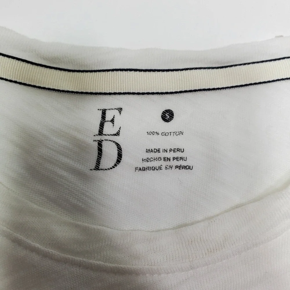ED Women T Shirt Small Short Sleeve Embroidered Goat Lightweight Semi Sheer